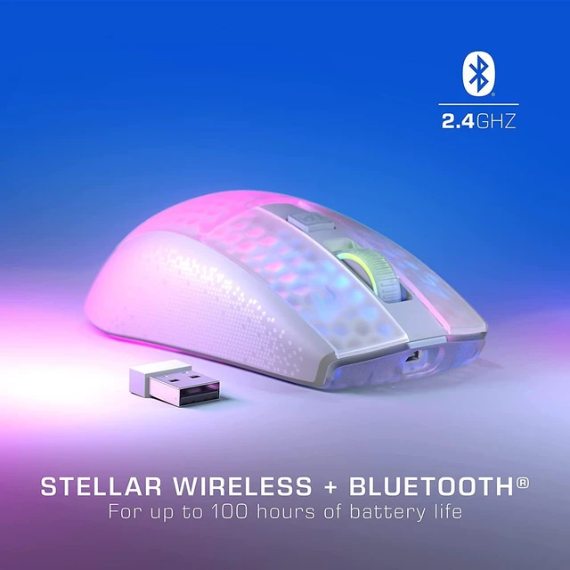 Alt view image 3 of 7 - ROCCAT Burst Pro Air Lightweight Symmetrical Optical Wireless RGB Gaming Mouse :19K DPI Optical Owl-Eye Sensor, Optical Switches, ROCCAT Titan Wheel, 81-Gram Weight, White