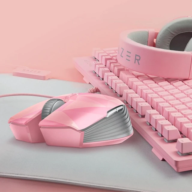 Alt view image 5 of 5 - Atheris Ambidextrous Wireless Mouse: 7200 DPI Optical Sensor Quartz Pink