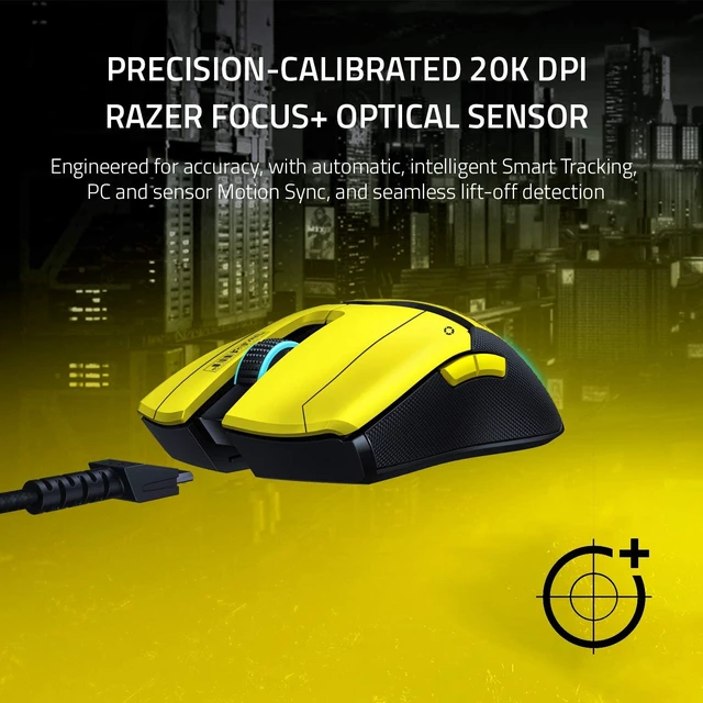 Alt view image 3 of 7 - Viper Ultimate Lightest Wireless Gaming Mouse & RGB Charging Dock: Hyperspeed Wireless Technology - 20K DPI Optical Sensor - Cyberpunk 2077 Edition