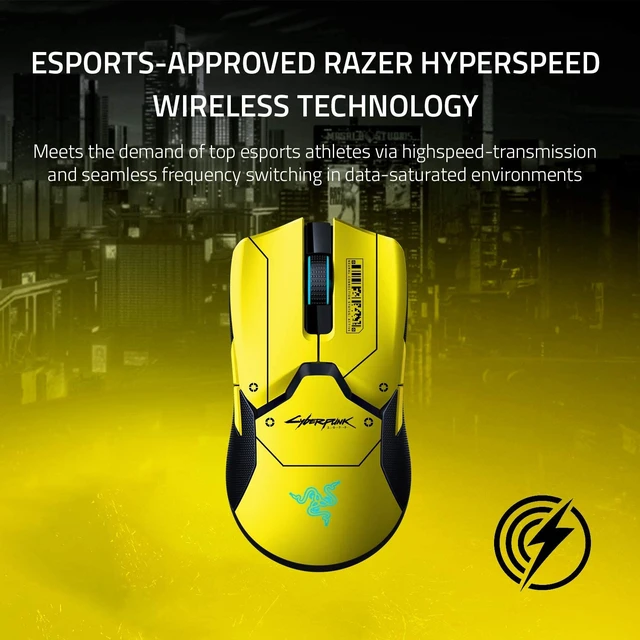 Alt view image 4 of 7 - Viper Ultimate Lightest Wireless Gaming Mouse & RGB Charging Dock: Hyperspeed Wireless Technology - 20K DPI Optical Sensor - Cyberpunk 2077 Edition