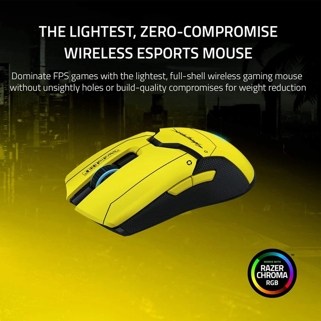 Alt view image 5 of 7 - Viper Ultimate Lightest Wireless Gaming Mouse & RGB Charging Dock: Hyperspeed Wireless Technology - 20K DPI Optical Sensor - Cyberpunk 2077 Edition