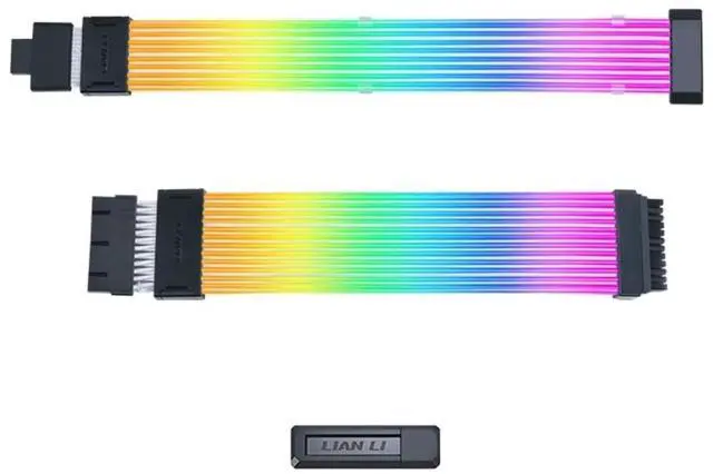 Main image of LIAN-LI STRIMER Wireless 24 Pin and LIAN-LI STRIMER Wireless 12+4pin (8 Light Guides) Addressable RGB GPU Power Extension Cable Combo - Included Wireless Transmitter