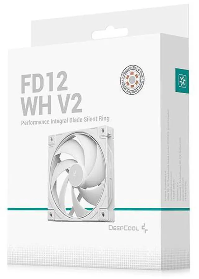 Alt view image 5 of 5 - DeepCool FD12 V2 120mm Single Case Fan White