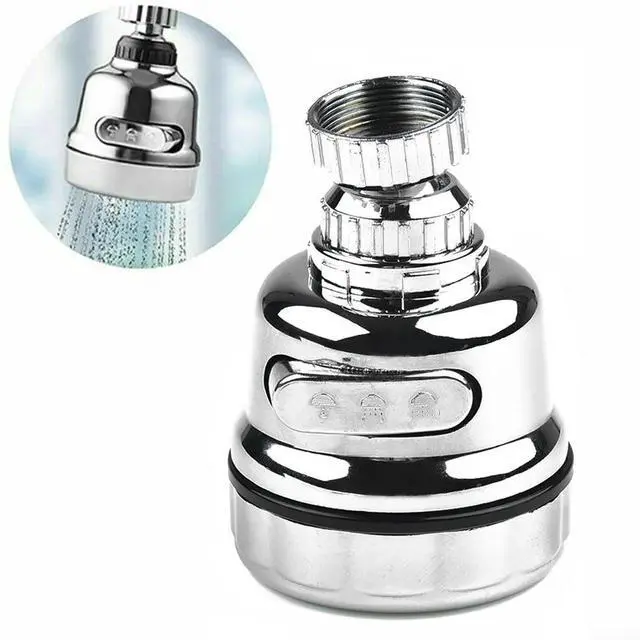 Main image of Faucet Sprayer Attachment, 360 Degree Rotating Faucet Aerator Accessories, 3 Mode Adjustable Kitchen Sink Tap Head Water Saving Extend Nozzle Chrome Plated