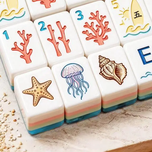 Alt view image 3 of 7 - New Luxury Deep-Sea Crystal Mermaid American Mahjong Game Set with 160 Tiles