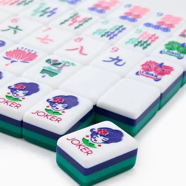 Alt view image 3 of 7 - American Mahjong Game Set, 160 Dark Green Layered Mah Jong Tiles, In Stock