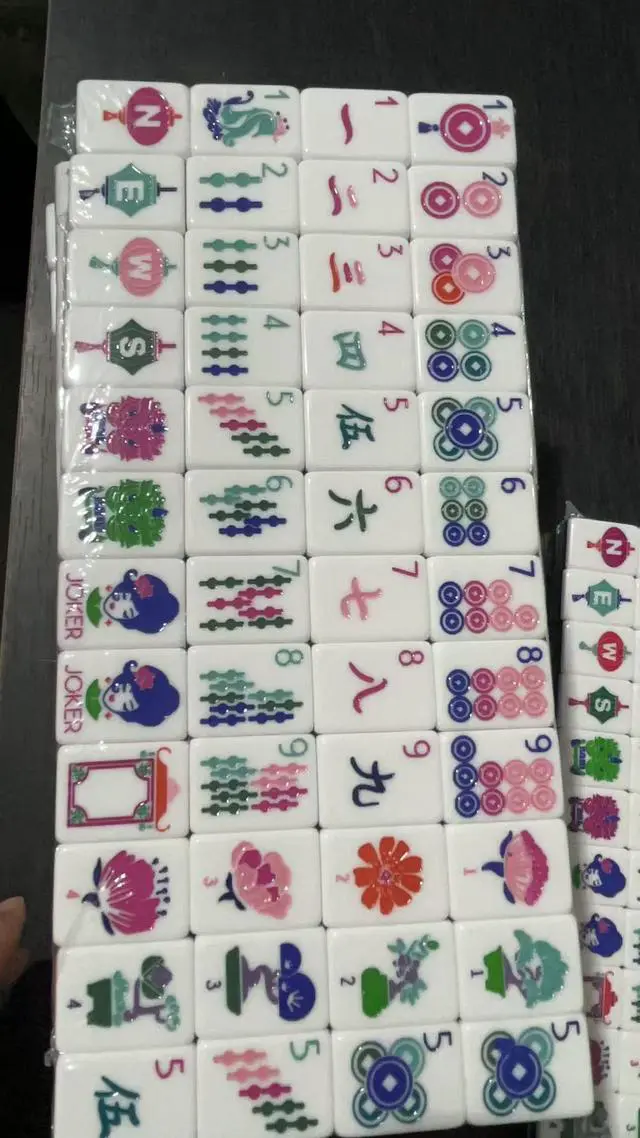 Alt view image 7 of 7 - American Mahjong Game Set, 160 Dark Green Layered Mah Jong Tiles, In Stock