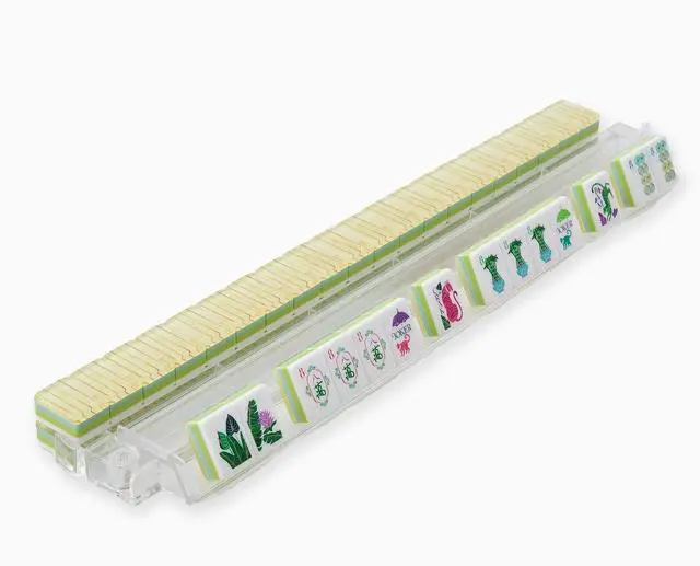 Alt view image 4 of 6 - American Mahjong Tiles, 160 Lilac Acrylic bamboo Grain Layered, Deep Purple, New