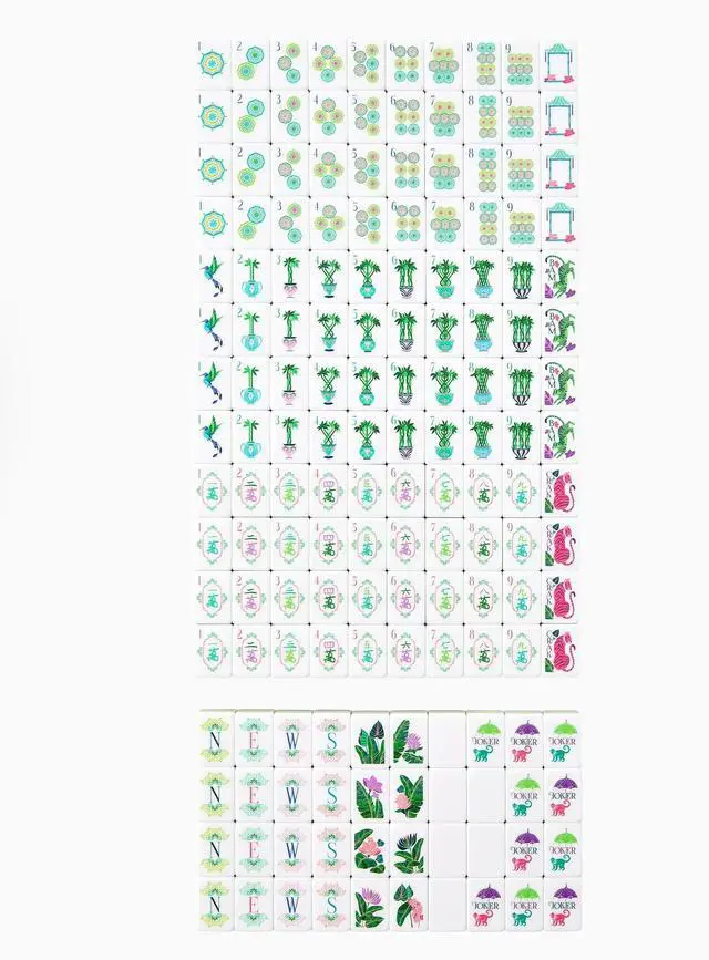 Alt view image 5 of 6 - American Mahjong Tiles, 160 Lilac Acrylic bamboo Grain Layered, Deep Purple, New