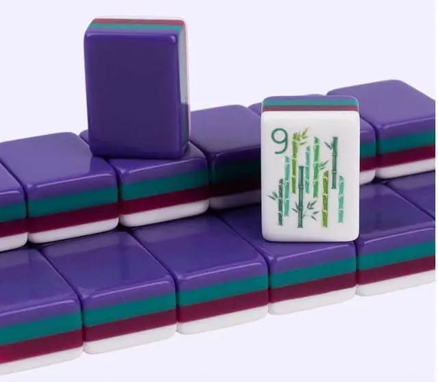 Alt view image 2 of 7 - New! Dark Purple 4-layer American Mahjong Acrylic 160 Tiles Luxury