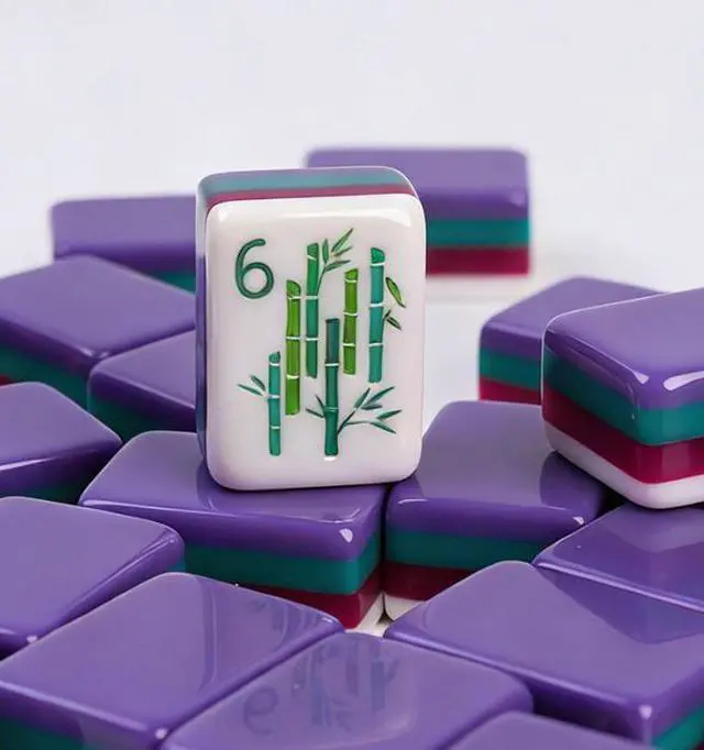 Main image of New! Dark Purple 4-layer American Mahjong Acrylic 160 Tiles Luxury