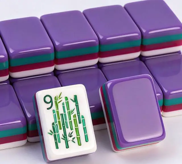 Alt view image 4 of 7 - New! Dark Purple 4-layer American Mahjong Acrylic 160 Tiles Luxury