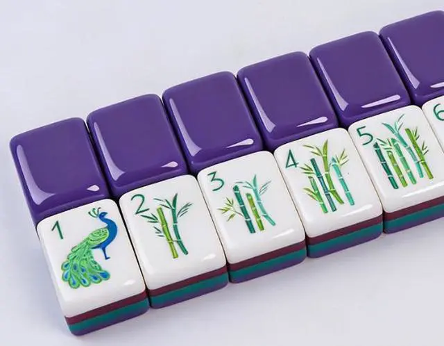 Alt view image 3 of 7 - New! Dark Purple 4-layer American Mahjong Acrylic 160 Tiles Luxury