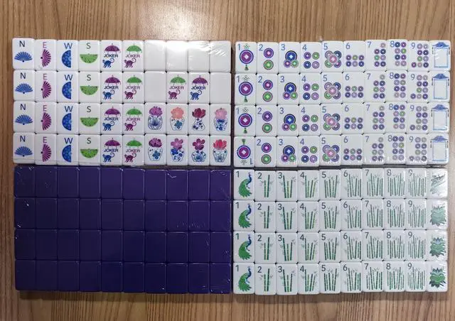 Alt view image 7 of 7 - New! Dark Purple 4-layer American Mahjong Acrylic 160 Tiles Luxury