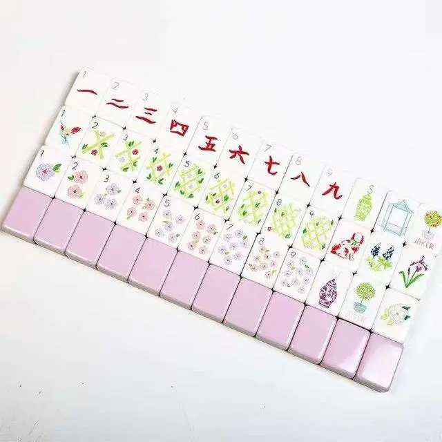 Alt view image 3 of 6 - New! American Mahjong Set 160 Tiles - Light Purple Color, 4 Layers Mahjong Tile