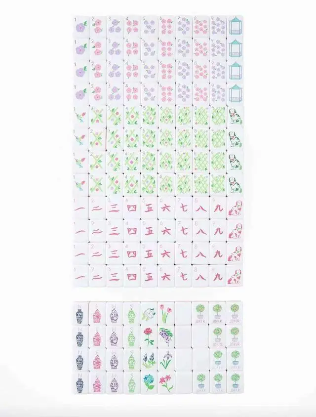 Alt view image 2 of 6 - New! American Mahjong Set 160 Tiles - Light Purple Color, 4 Layers Mahjong Tile
