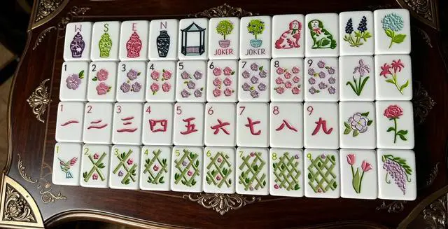 Alt view image 4 of 6 - New! American Mahjong Set 160 Tiles - Light Purple Color, 4 Layers Mahjong Tile