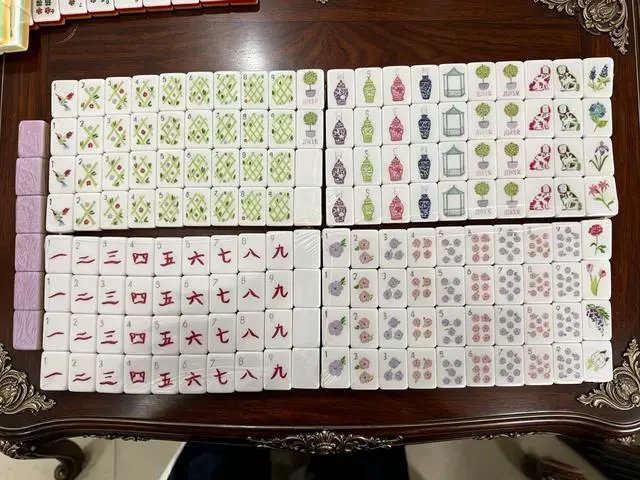 Alt view image 5 of 6 - New! American Mahjong Set 160 Tiles - Light Purple Color, 4 Layers Mahjong Tile