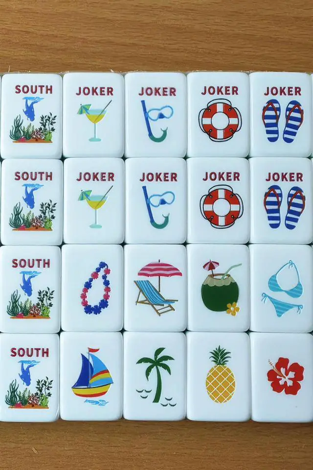Alt view image 2 of 7 - New ! Luxury Ocean Series American Mahjong Set - 160 Premium Custom Beach Tiles