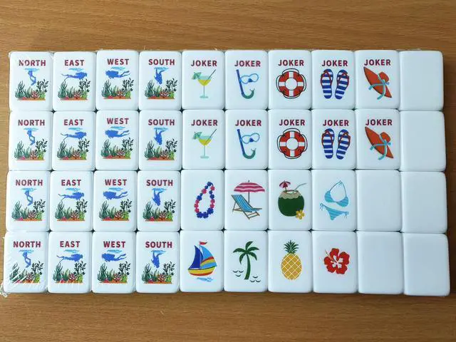 Alt view image 5 of 7 - New ! Luxury Ocean Series American Mahjong Set - 160 Premium Custom Beach Tiles