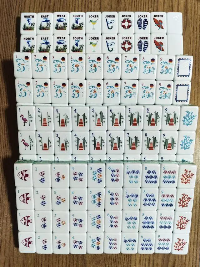 Alt view image 3 of 7 - New ! Luxury Ocean Series American Mahjong Set - 160 Premium Custom Beach Tiles