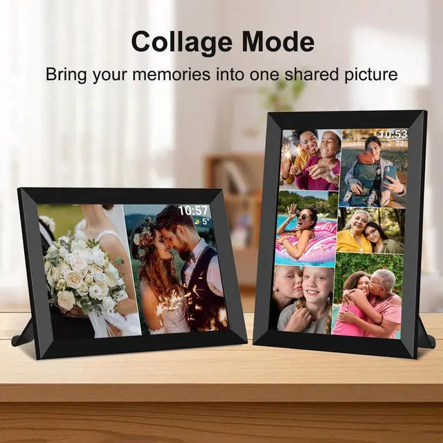 Alt view image 6 of 7 - 32GB FRAMEO 10.1 Inch Smart WiFi Digital Photo Frame 1280x800 IPS LCD Touch Screen, Auto-Rotate Portrait and Landscape, Built in 32GB Memory, Share Moments Instantly via Frameo App from Anywhere