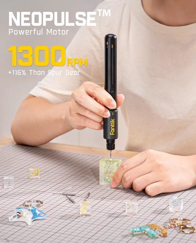 Alt view image 2 of 7 - K2 Nano Power Drill, Mini Precision Drill, Hand Drill, 20 Drill Bits, 800mAh Rechargeable, Tool Kit for DIY Projects, Shells, Plastic, Jewelry, PCB, Aluminum Plate