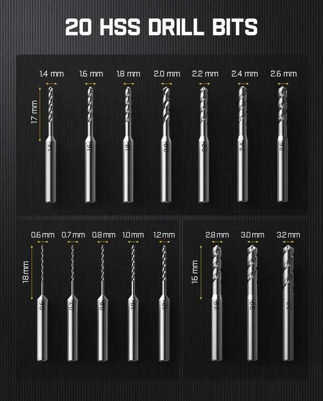 Alt view image 6 of 7 - K2 Nano Power Drill, Mini Precision Drill, Hand Drill, 20 Drill Bits, 800mAh Rechargeable, Tool Kit for DIY Projects, Shells, Plastic, Jewelry, PCB, Aluminum Plate