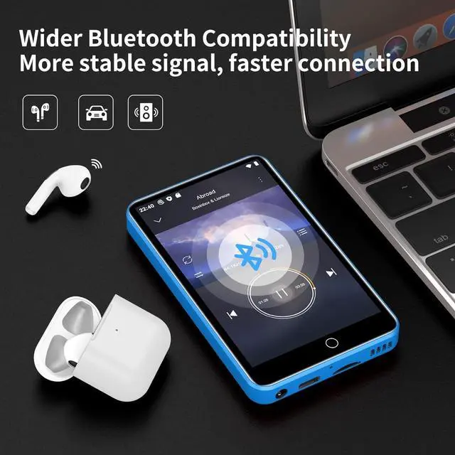 Alt view image 4 of 7 - 80GB MP3 Player with Bluetooth and WiFi,  4" HD Full Touch Screen MP3 Player with Spotify, Amazon Music,YouTube,Pandora,Libby,Android MP4 Music Player for Kids