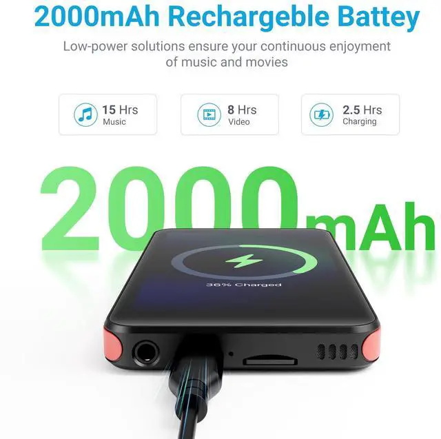 Alt view image 7 of 7 - 96GB MP3 Player with Bluetooth and WiFi, Android 10 OS MP3 & MP4 Players with 4" Touchscreen and Speaker,Music Players with Spotify,Pandora, Audible, Amazon Music, Play Store