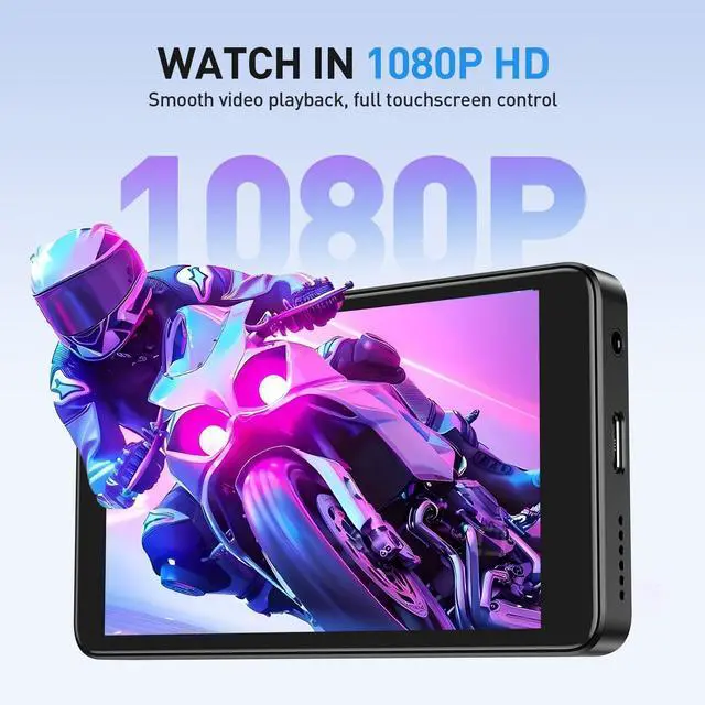 Alt view image 7 of 7 - 160GB MP3 Player with Bluetooth and WiFi, T08X 4'' Android 14 MP4 Music Player with Spotify, Audible, APP Store, Up to 1TB, Black