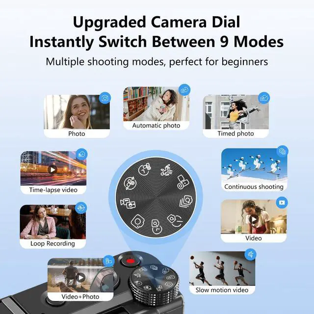 Alt view image 7 of 7 - 8K Digital Camera with 88MP & 3" 180° Flip Screen - 18X Zoom Auto Focus Vlogging Camera for YouTube/Photography, Includes 32GB SD Card & 2 Batteries (Gunmetal)