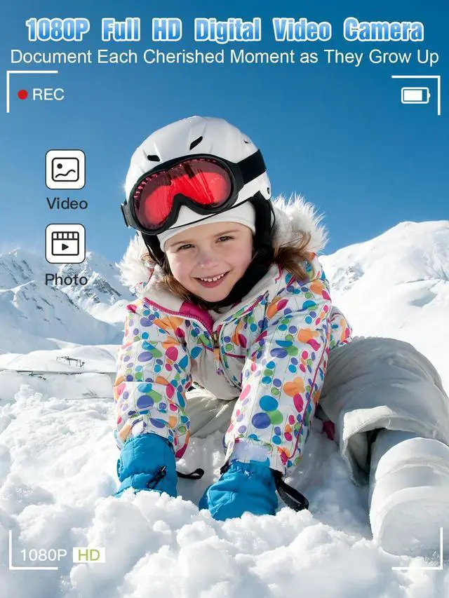 Alt view image 3 of 6 - Digital Camera for Kids, FHD 1080P 56MP Autofocus Point and Shoot with 16X Zoom, 32GB TF Card, Battery, Flash, Face Detect, Anti Shake, Compact Travel Cameras for Boys Girls Teens Kids GiftBlack