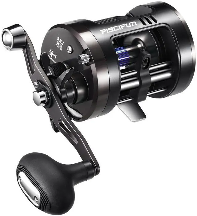 Main image of Chaos Pro Baitcasting Fishing Reel, CNC Machined Aluminum Body Round Catfish Reel with 25LB Max Drag, Trolling Reel with Level Wind & Magnetic Braking for Lake & Saltwater, Black, Right Hand