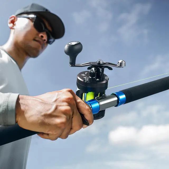 Alt view image 7 of 7 - Chaos Pro Baitcasting Fishing Reel, CNC Machined Aluminum Body Round Catfish Reel with 25LB Max Drag, Trolling Reel with Level Wind & Magnetic Braking for Lake & Saltwater, Black, Right Hand