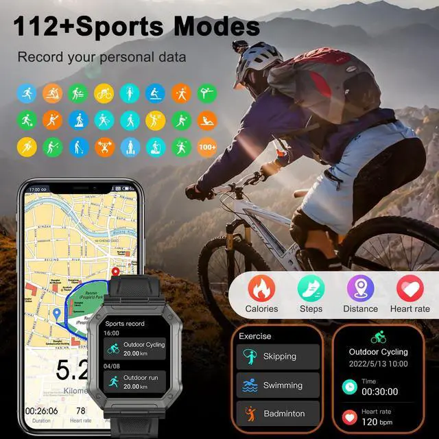 Alt view image 4 of 7 - Smart Watch for Men Fitness Tracker: Military Digital Mens Watches Bluetooth Make Answer Call Running Waterproof Smartwatch Android Phones iPhone Samsung Compatible Heart Rate Monitor Step Pedometer