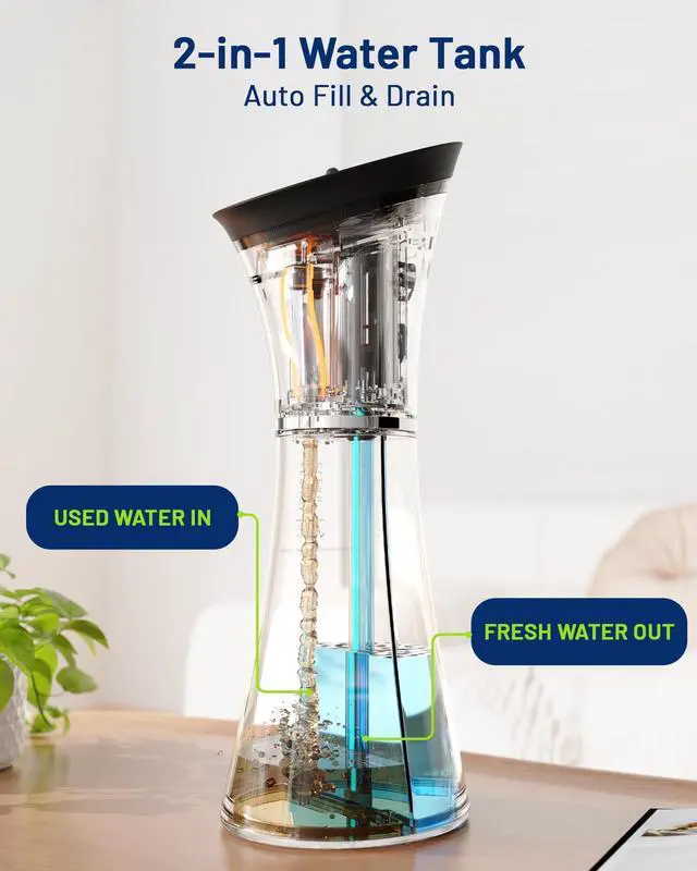 Alt view image 3 of 5 - Upgraded Ear Wax Removal with One-Piece Waste Tank, Safe Cleaner with Water Temperature Sensor, Effective Ear Irrigation Kit & USB-A to C Cable, IPX7, Black