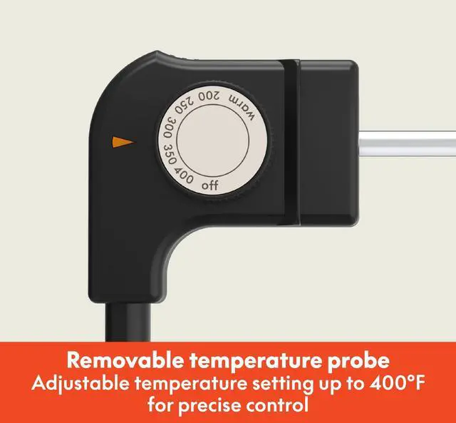 Alt view image 7 of 7 - 12" x 22" Electric Griddle with EverGood Ceramic Nonstick Coating, Removable Temperature Probe, Dishwasher-Safe Drip Tray & Cool Touch Handles, Cook up to 15 Eggs, 1500 Watt, Oatmilk