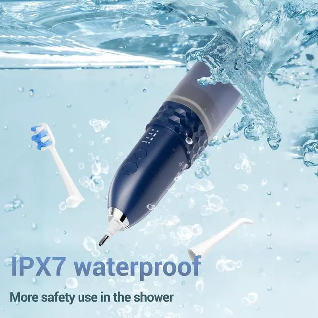 Alt view image 7 of 7 - Upgraded 2-in-1 Electric Toothbrush with Water Flosser, Ultrasonic Cleaning & 3+4 Smart Modes, Portable Oral Irrigator with Point-Jet, Rechargeable IPX7 Waterproof for Home & Travel Use