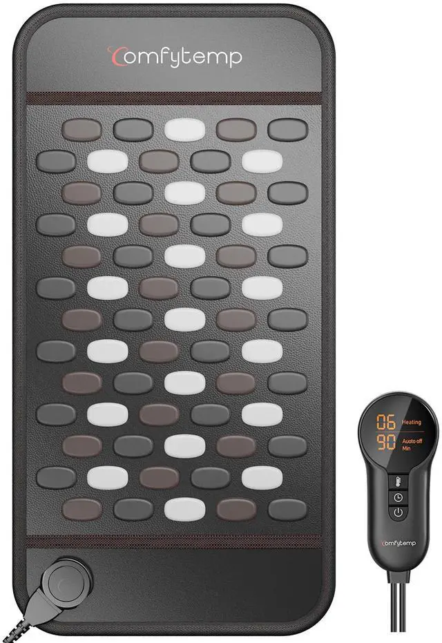 Main image of Far Infrared Heating Pad for Deeper Back Pain Relief, 65 Tourmaline Natural Stones FSA Eligible HSA FIR Electric Heat Pads Muscle Cramps, 6 Heat 8 Timer, Birthday Gifts for Mom Dad 12''×24''