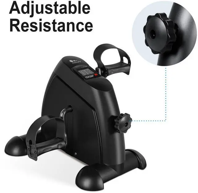 Alt view image 3 of 7 - Mini Exercise Bike, Under Desk Bike Pedal Exerciser Portable Foot Cycle Arm & Leg Peddler Machine with LCD Screen Displays