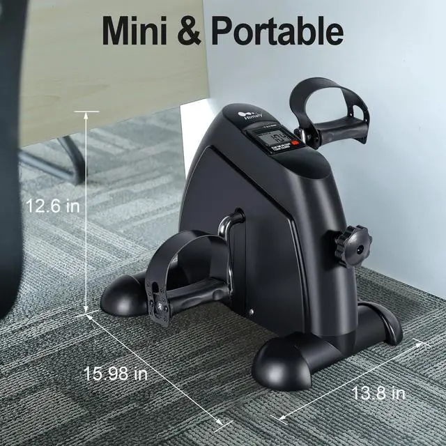 Alt view image 6 of 7 - Mini Exercise Bike, Under Desk Bike Pedal Exerciser Portable Foot Cycle Arm & Leg Peddler Machine with LCD Screen Displays
