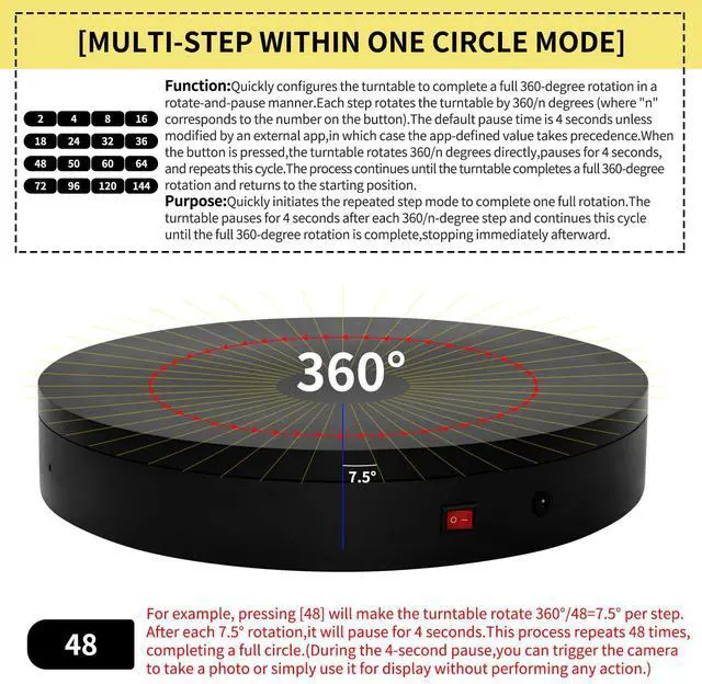 Alt view image 4 of 7 - 7.9In Remote Motorized Electric Turntable Rotating Display Stand Spinning Rotating Platform 360 Photography Turntable lazy susan base giratoria para for Photography,Display (Load Range:40~100lbs)