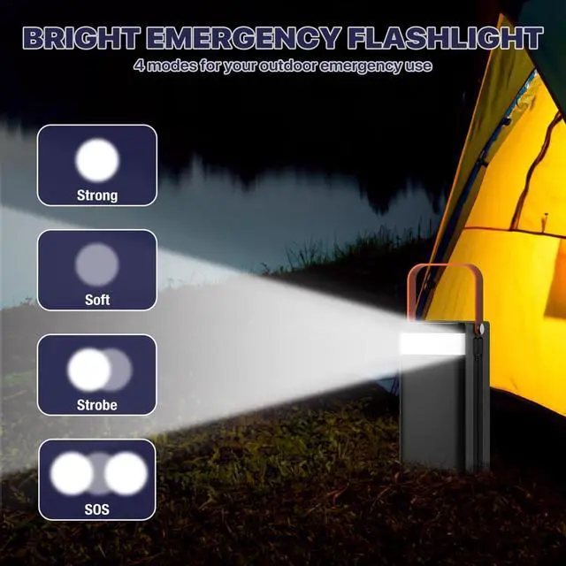 Alt view image 5 of 7 - Portable Power Bank Station 99Wh Outdoor Generator with Flashlight LCD Display Backup Phone Battery Pack Portable PD Fast Charger for Laptop Cellphone Travel Camping Home Use