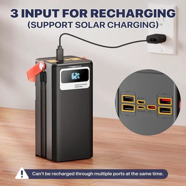 Alt view image 7 of 7 - Portable Power Bank Station 99Wh Outdoor Generator with Flashlight LCD Display Backup Phone Battery Pack Portable PD Fast Charger for Laptop Cellphone Travel Camping Home Use