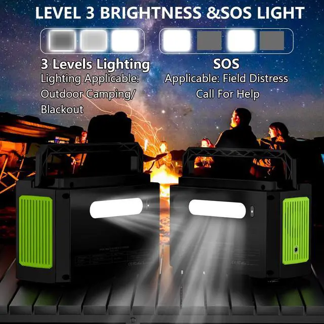 Alt view image 7 of 7 - Portable Power Station 200W (400W Peak), Solar Power Station with 110V AC Outlet,32000mAh Backup Lithium Battery Generator for Home Backup Outdoor Emergency RV