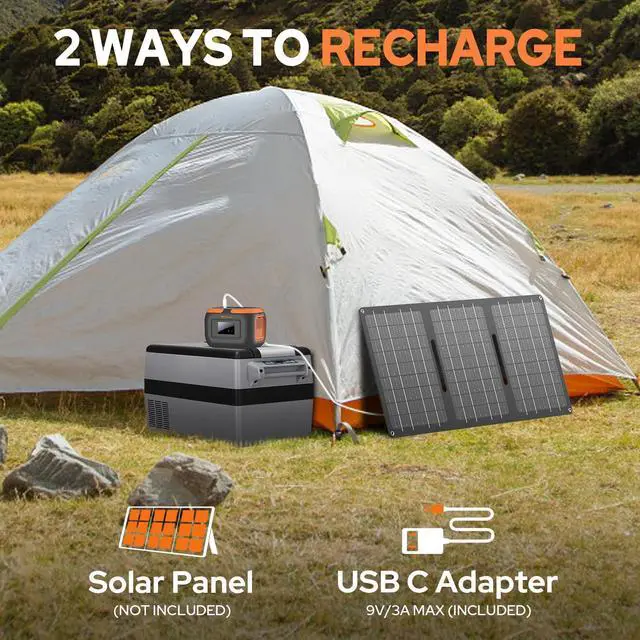 Alt view image 3 of 7 - Portable Power Station 120W, 110V Power Bank with AC Outlet, Portable Generator 97.6Wh External Battery Power Pack with USB C Input for Camping Home Van Life Adventure Backup