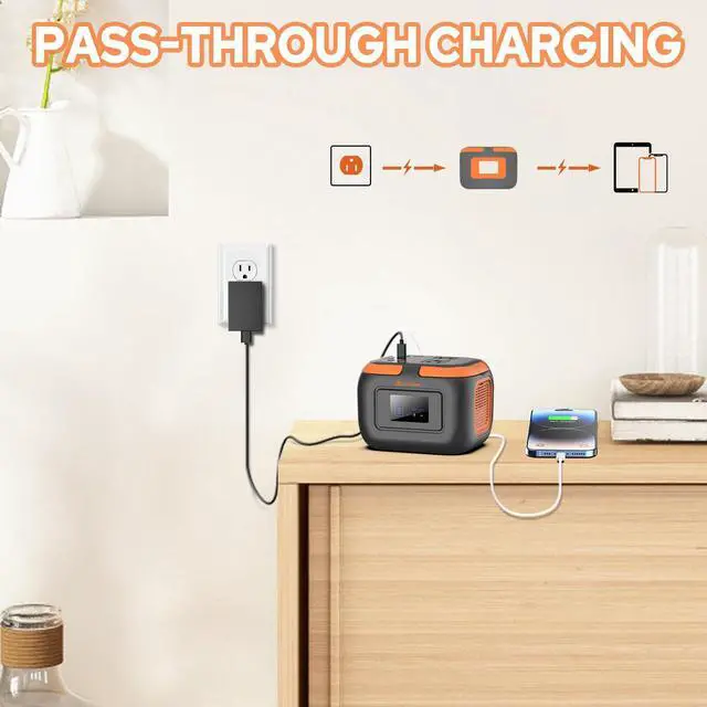 Alt view image 7 of 7 - Portable Power Station 120W, 110V Power Bank with AC Outlet, Portable Generator 97.6Wh External Battery Power Pack with USB C Input for Camping Home Van Life Adventure Backup