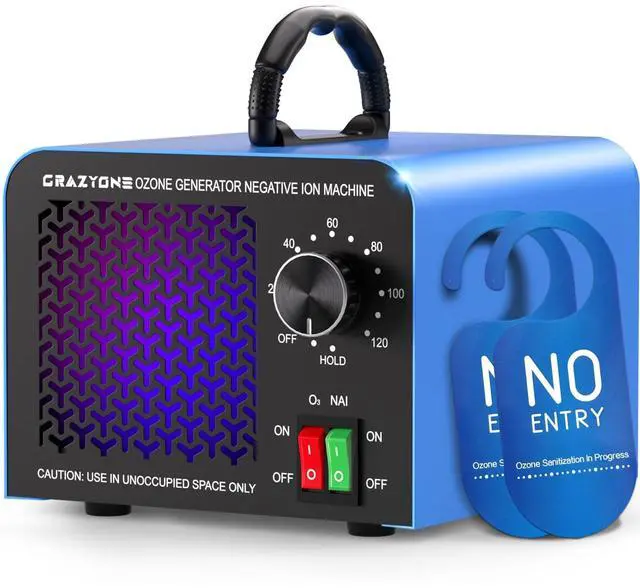 Main image of 120,000mg/h Ozone Generator, High-Capacity Ozone Odor Eliminator with Negative Ion, Ozone Machine Odor Removal for Car, Home, Pets, Smoke, Commercial/Industrial Use - Covers Up to 6,000 Sq.Ft