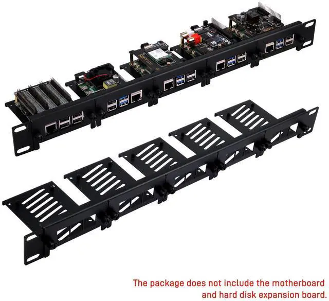 Alt view image 5 of 7 - 19 inch 1U Rack Mount for Raspberry Pi 5/4B/3B+/3B, with Removable Front Brackets, Compatible with 19 inch Server Cabinets